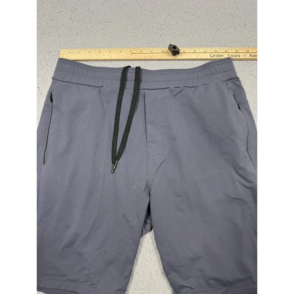 Public Rec Shorts Mens‎ 36 Blue Athletic Nylon Stretch Zip Pockets Drawstring